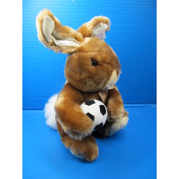 Dan Dee Bunny Rabbit Holding Soccer Ball Stuffed Animal w/Tag 12" - Picture 2 of 9